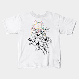 Cat and flowers Kids T-Shirt